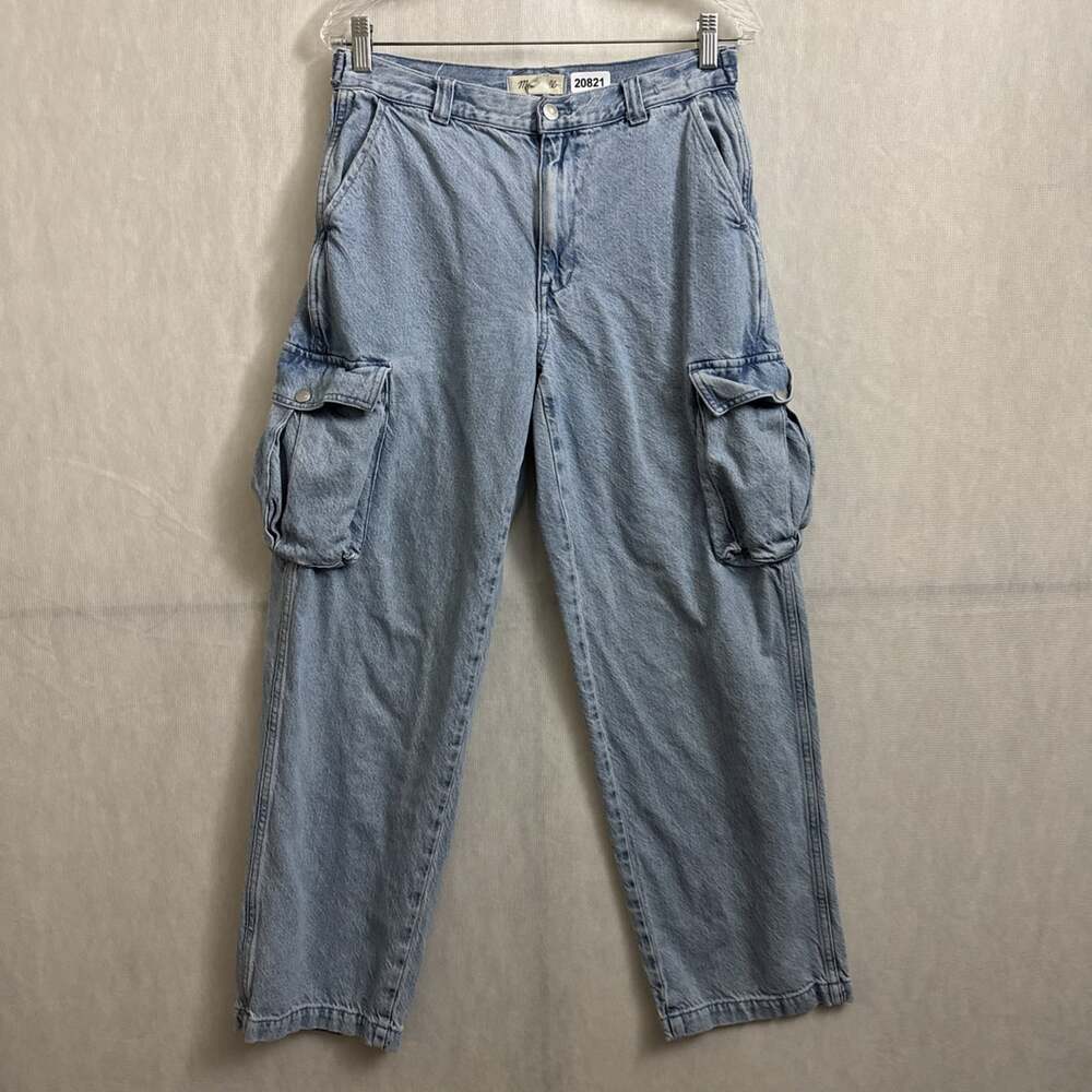 Madewell Women's Size 28 Light Wash Blue Denim Low-Slung Cargo Jeans